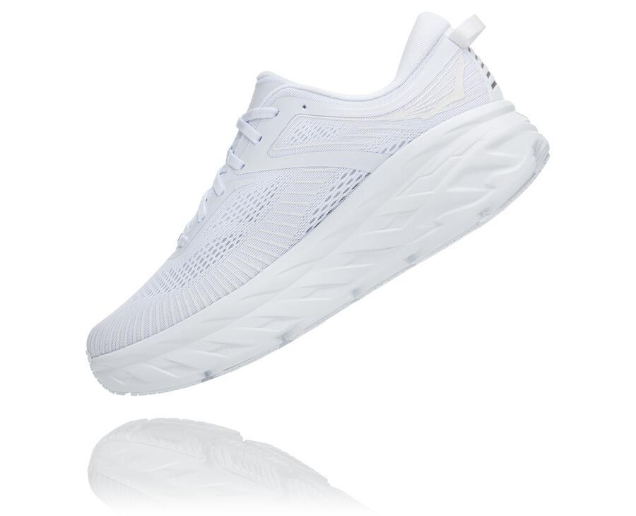 Hoka Australia One One Bondi 7 - Mens Running Shoes White - TNDJR-2178